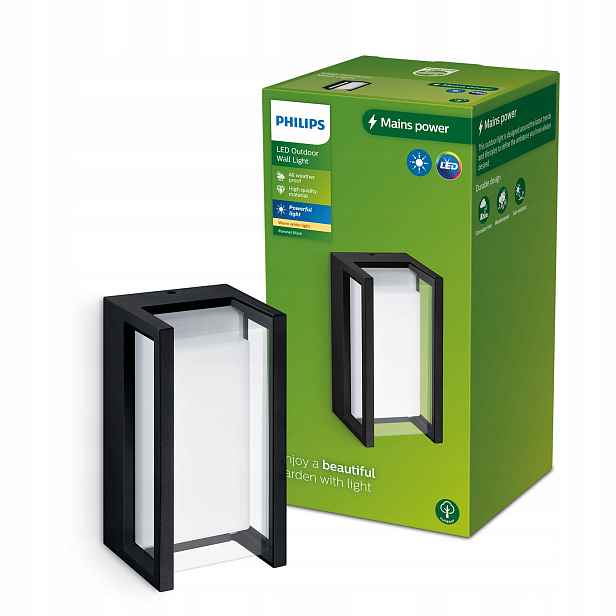 Zahradní Led lampa Fasádní nástěnné svítidlo Pyrona 12W 2700K IP44 Philips