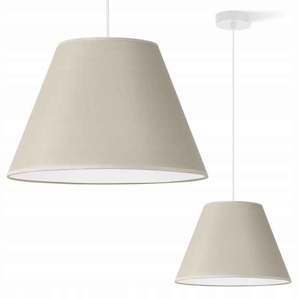 Závěsná Stropní Lampa S Béžovým Kuželem A Stínidlem Do Ložnice Obývacího Pokoje