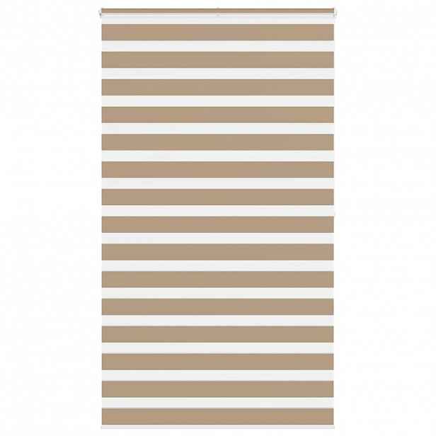 vidaXL Zebra roleta pískově hnědá šířka látky 125,9 cm polyester