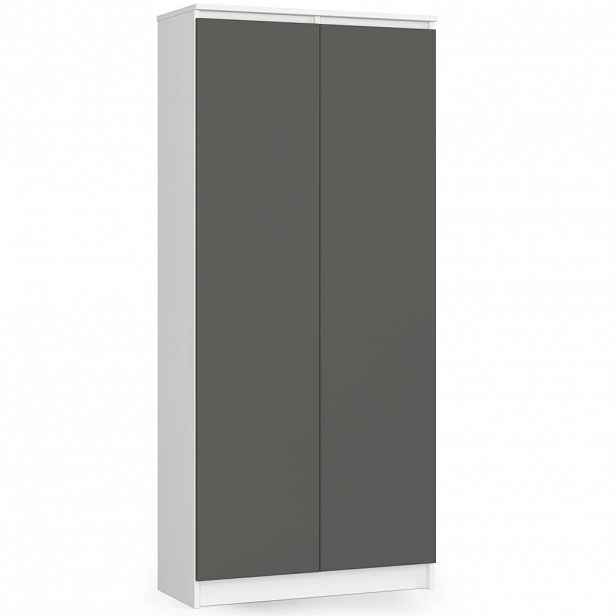 Policová skříň 80 cm VALESTRA - bílá / tmavě šedá