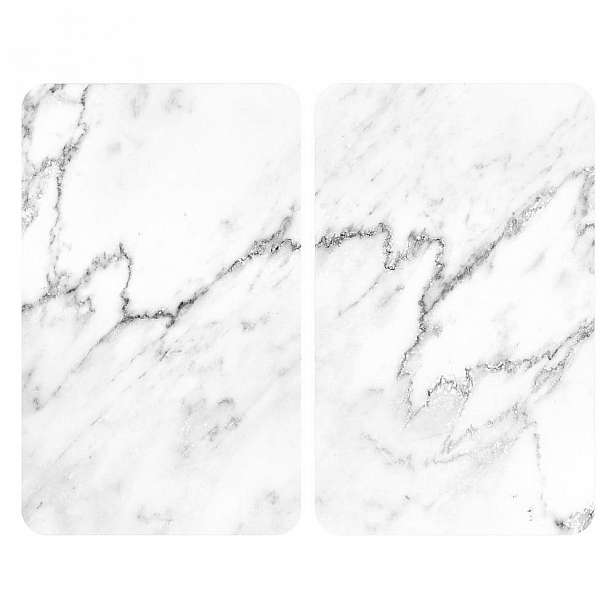 Sada 2 skleněných krytů na sporák Wenko Marble, 52 x 30 cm