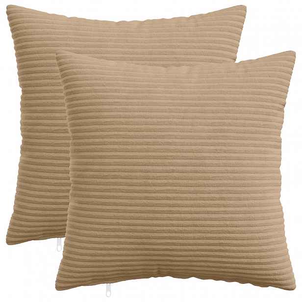 vidaXL Povlak na polštář 2 pcs HEERLEN Hnědá 30 x 30 cm manšestr