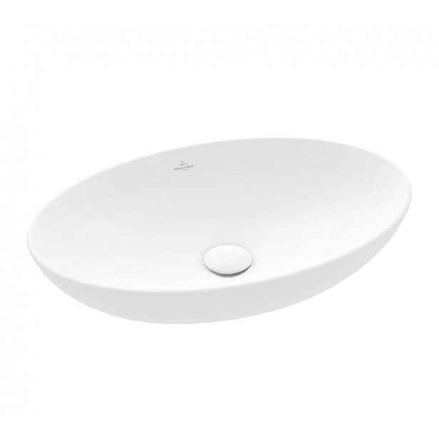 Villeroy & Boch Loop&Friends - Umyvadlo na desku, 62x42 cm, bez přepadu, CeramicPlus, Stone White 4A4801RW