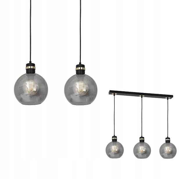 Milagro Závěsná lampa Omega MLP6531 Černá Zlatá 3xE27 Nastavitelná skleněná