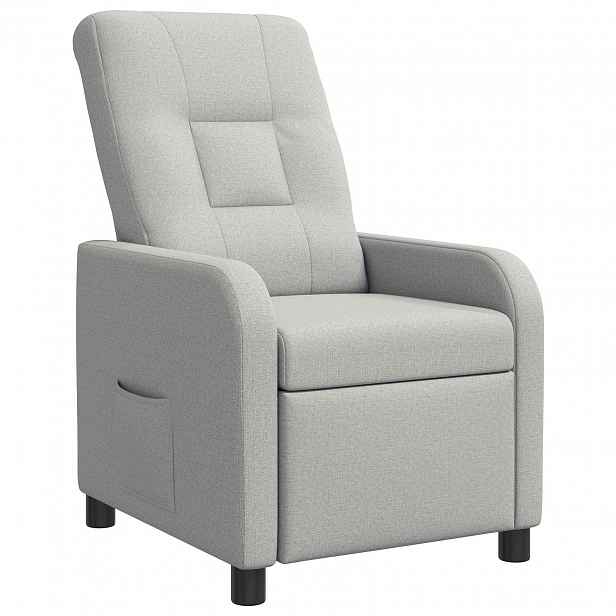 vidaXL Křeslo s funkcí ležení Oblačno šedá Textil
