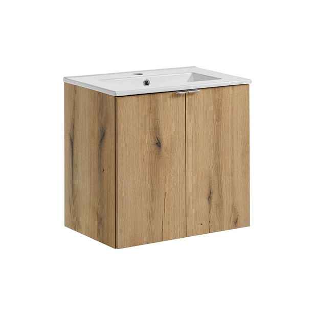 Comad Závěsná skříňka Nova Oak Dance II se zápustným umyvadlem 60 cm dub coast evoke