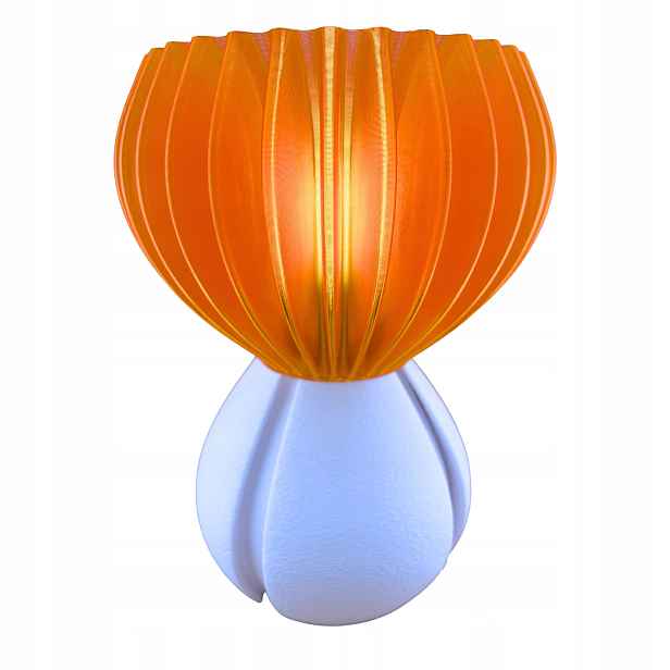 Designová stolní lampa 3D Forge Saku E27 29 cm bílá oranžová
