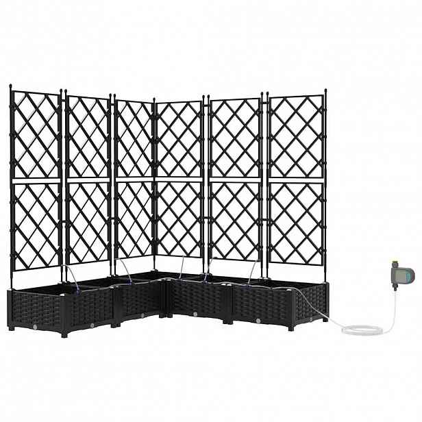 vidaXL Zahradní pěstebník 5 ks Černá 120 x 120 x 126 cm PP
