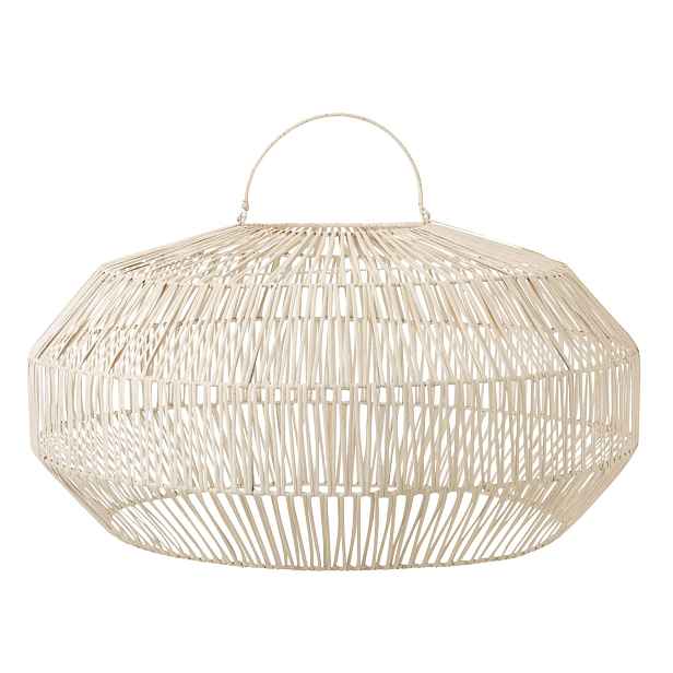 Závěsné bílé ratanové stínidlo Drim - Ø 57*42 cm/ E27 J-Line by Jolipa