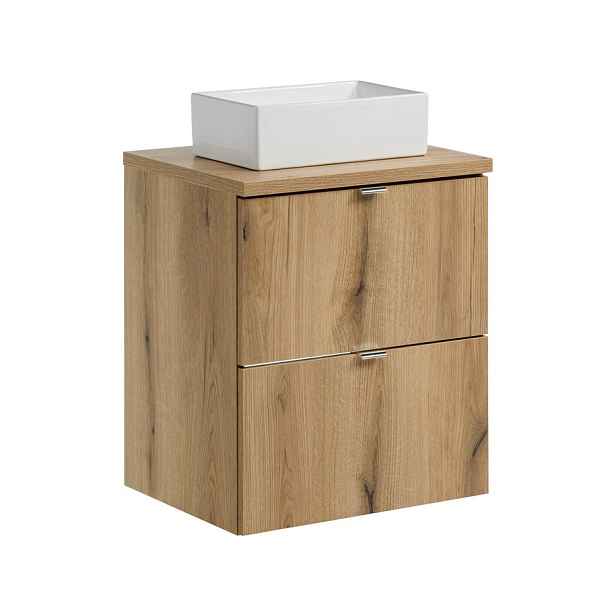 Comad Závěsná skříňka Nova Oak Gaja I s deskou a umyvadlem 50 cm dub coast evoke