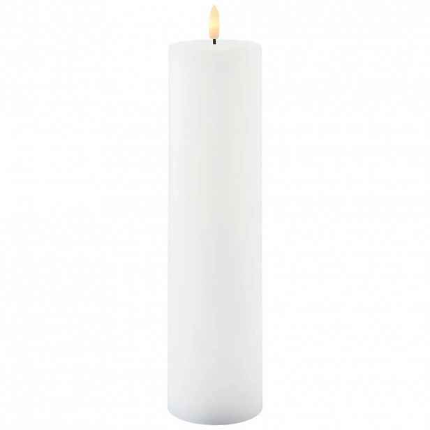 Dobíjecí LED svíčka z pravého vosku Sille, Ø 7,5 × 30 cm, bílá