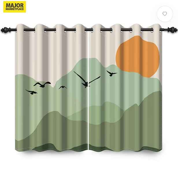 Horské abstraktní záclony na průchodkách zatemňující západ 117 x 138 cm