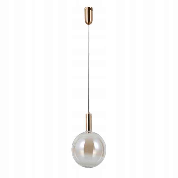 Lampa Strela Italux moderní zlatá Led 5W jantarová koule Ø25 cm