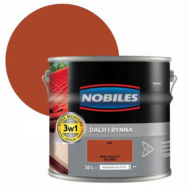 Nobiles Střecha A Okap 10 L, Cihlově Hnědá Barva Ral 8004