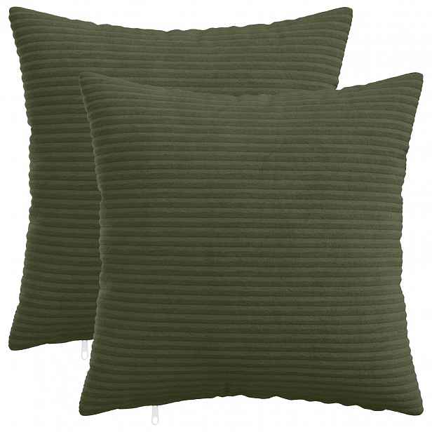 vidaXL Povlak na polštář 2 pcs HEERLEN Zelená 30 x 30 cm manšestr