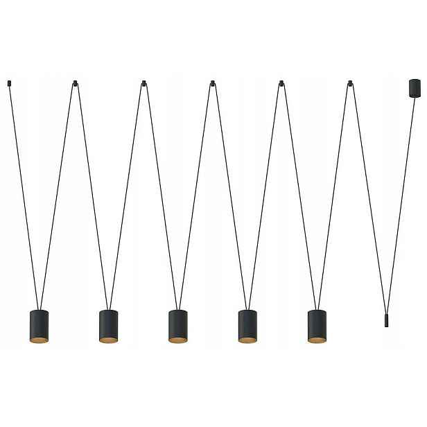 Závěsná lampa More Tone Černá 5xGU10 Stropní Svítidlo do pokoje Obývací pokoj Dům