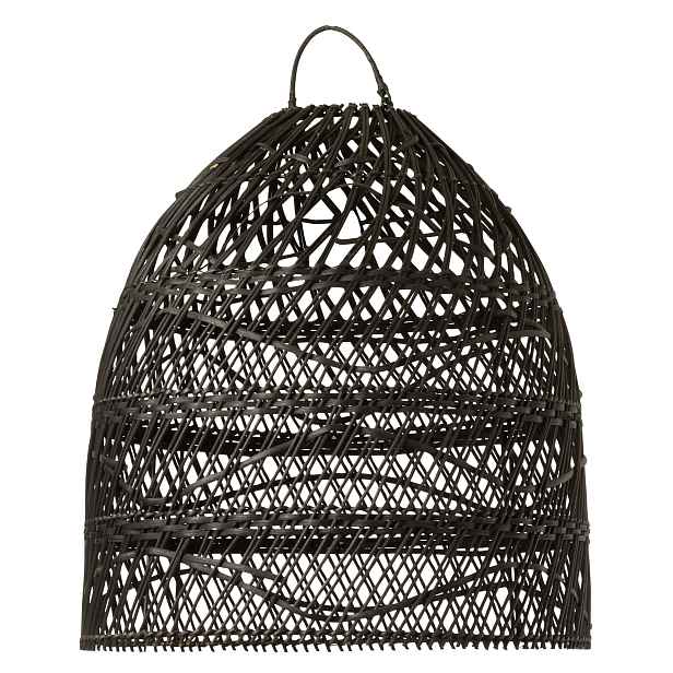 Závěsné černé ratanové stínidlo Hane  - Ø 40*44 cm/ E27 J-Line by Jolipa