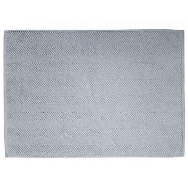 Koupelnová předložka Ocean, BIO bavlna, stříbrná, vlnkovaný vzor, 50x70 cm