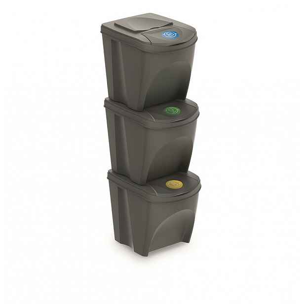 Koš na tříděný odpad Sortibox 25 l, 3 ks, šedá IKWB20S3 405u