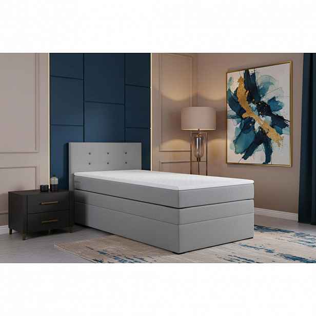 MID.YOU POSTEL BOXSPRING, 90/200 cm, šedá