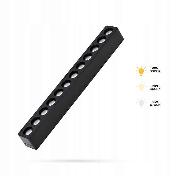 Reflektorové grily 12W S12 Slimtrack a FiberFLEX 48VDC 3CCT 3000K,4000K,5700K
