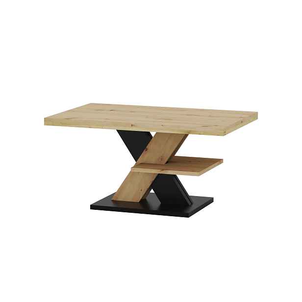 Szynaka Konferenční stolek Cross 90 cm dub Artisan/černý