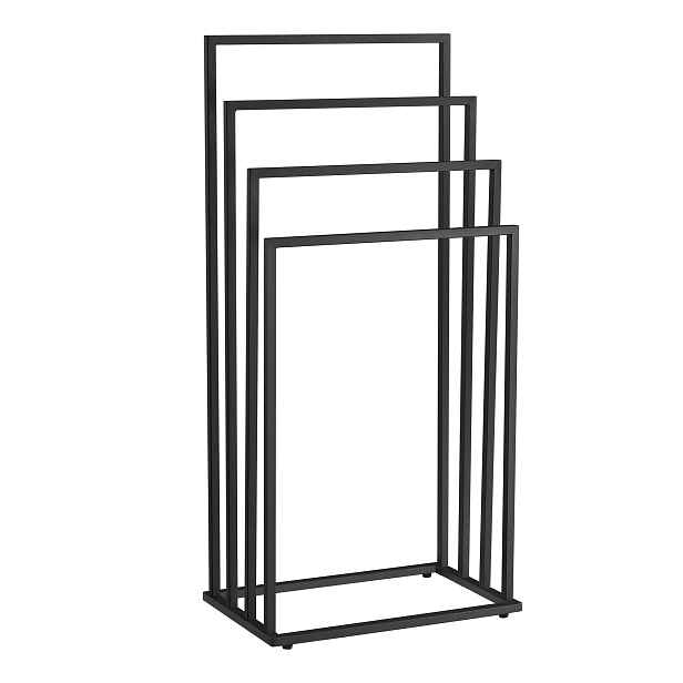 Stojan na ručníky LINESTRO kovový se 4 rameny 93x45cm, černý