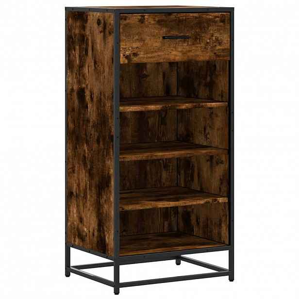 vidaXL Botník kouřový dub 48x38x97,5 cm kompozitní dřevo
