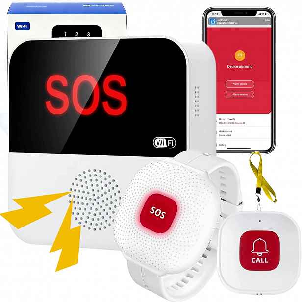 Alarmový náramek Sos WiFi Tlačítko App Senior pro seniory