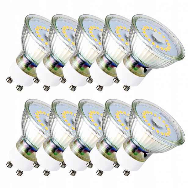 Led žárovka GU10 5W=40W Sklo Premium 6000K Studená nebliká