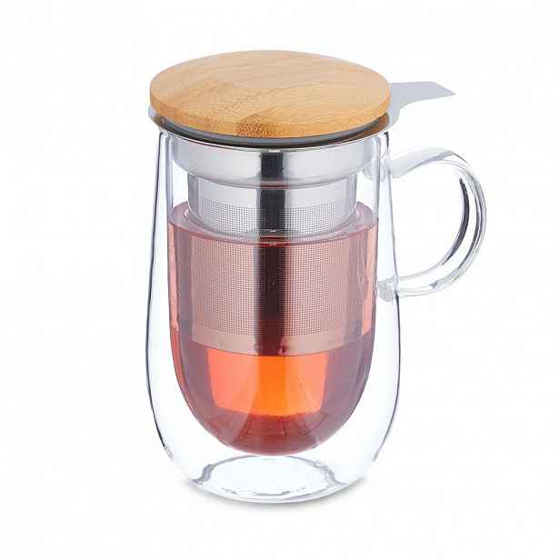 Relaxdays HRNEK Transparentní dvojstěnný 430 ml