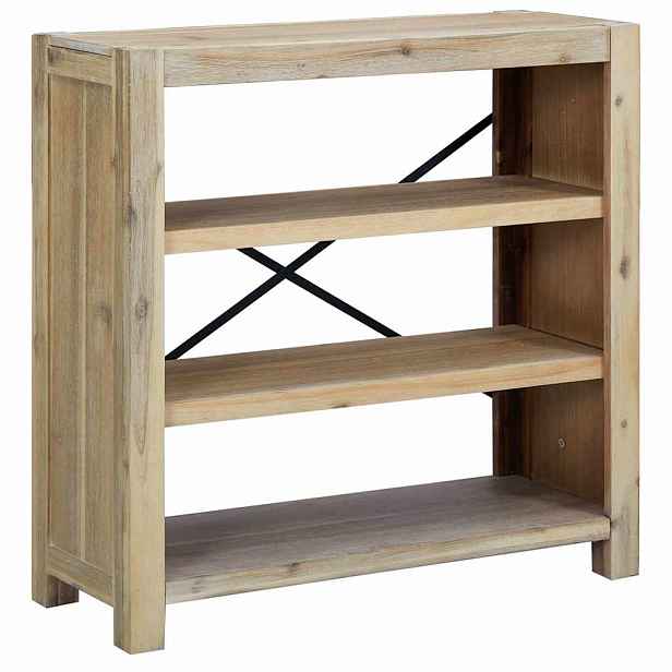 vidaXL Knihovna se 3 policemi 80 x 30 x 80 cm masivní akáciové dřevo