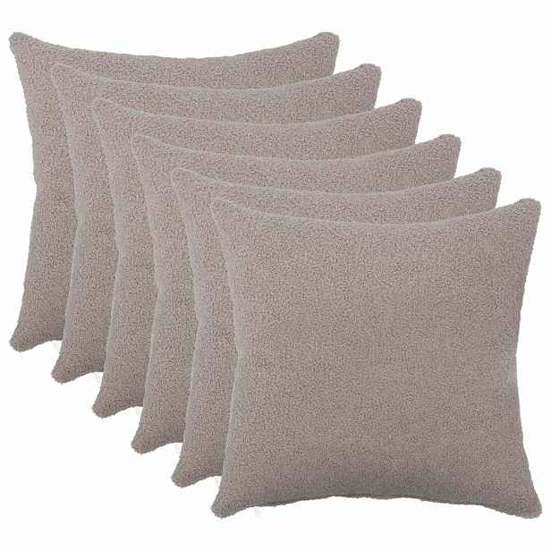 vidaXL Povlak na polštář 6 pcs HEERLEN Světle šedá 30 x 30 cm Bouclé