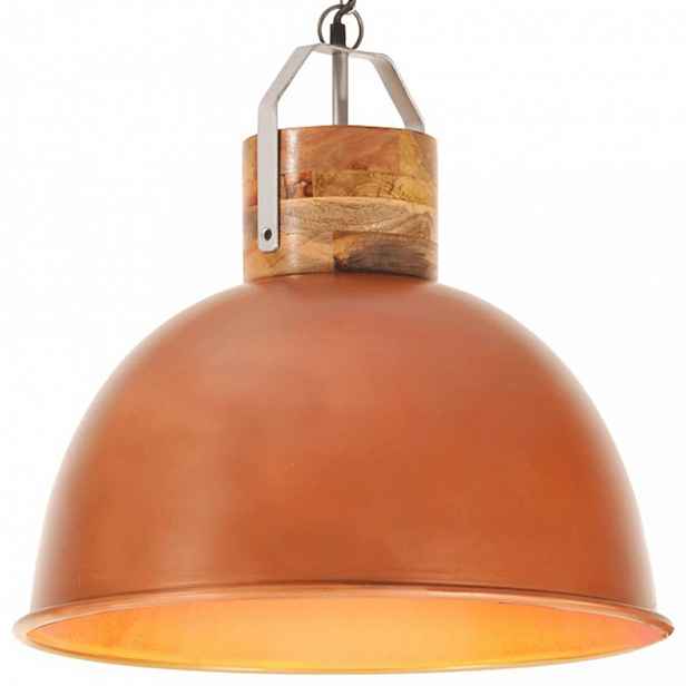 Závěsná lampa 51 cm kov / mangovníkové dřevo Dekorhome Měděná