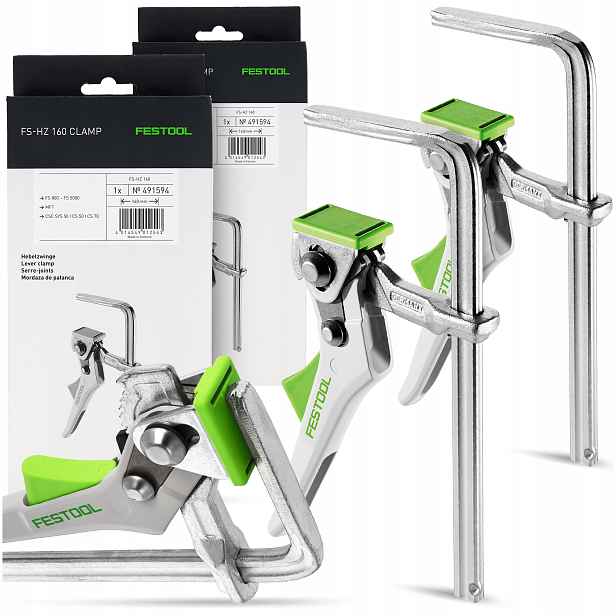 2x Pákový Svěrák Festool Fs-hz 160 Truhlářská svorka Svěrky kolejnice 491594