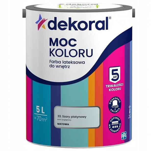 Dekoral Barva Barva Síla Barvy Platinově Šedá 5L