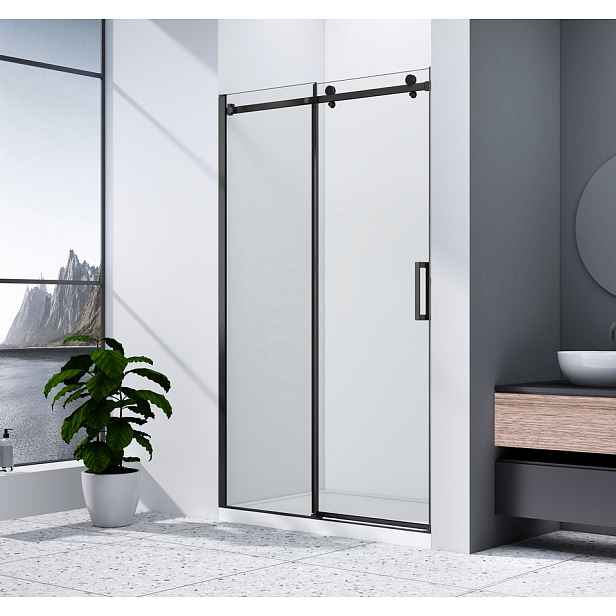 Gelco DRAGON BLACK sprchové dveře 1600mm, čiré sklo