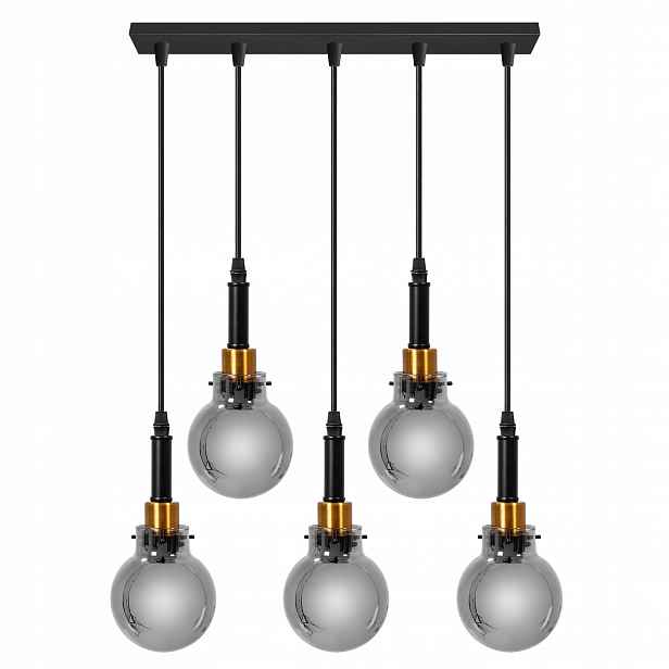Závěsná Lampa Skleněná Černá, Moderní Zlatá