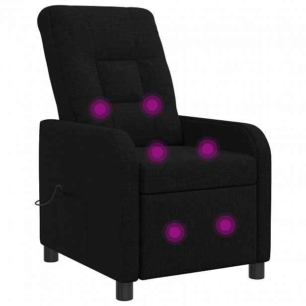 vidaXL Masážní polohovací křeslo Černá Textil