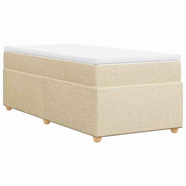 vidaXL Box spring postel s matrací krémová 100 x 200 cm textil