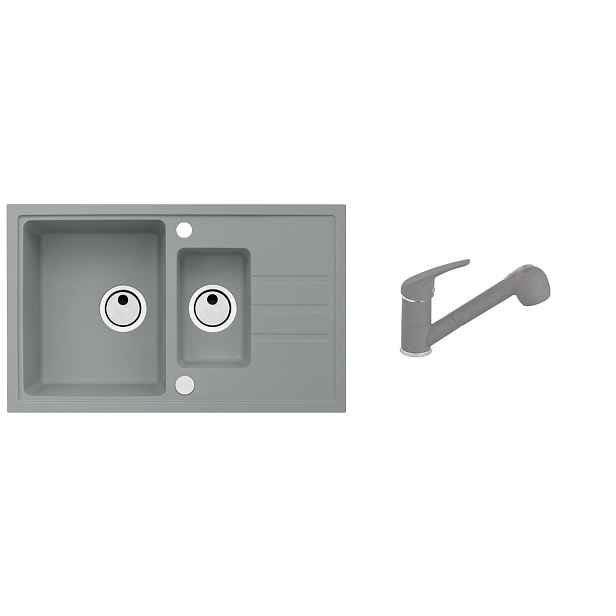 Alveus SET ALVEUS Intermezzo 70-81 + BATERIE AM 20-81 obdélníkový granitový dřez 780 x 480 mm v setu s baterií