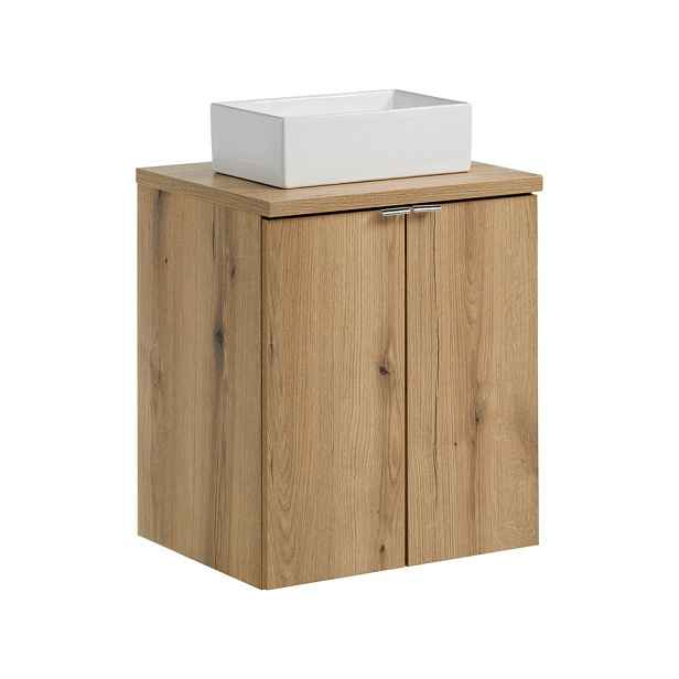 Comad Závěsná skříňka Nova Oak Gaja II s deskou a umyvadlem 50 cm dub coast evoke