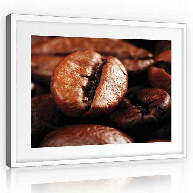 Obraz 80x60 Káva zrnková káva hnědý lesk aroma energie nápoj textura