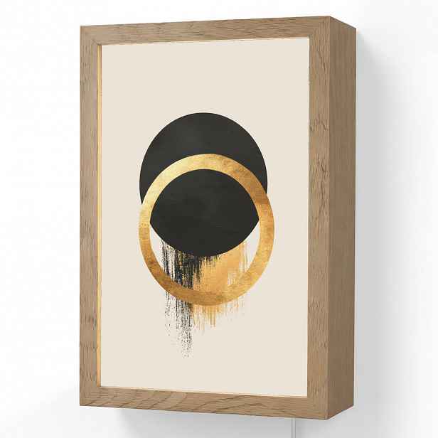 OnlyWow NÁSTĚNNÁ LAMPA Abstraktní design - Černý kruh - Skvrny od barvy 20x30 cm