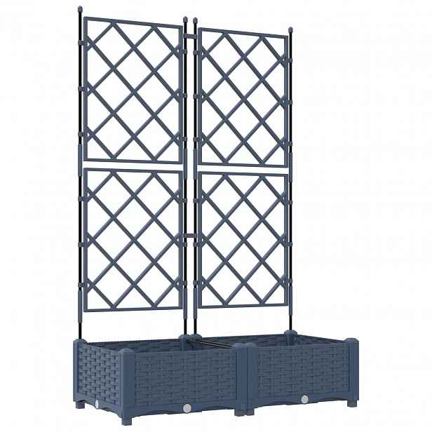 vidaXL Zahradní pěstebník 2 ks Šedá 80 x 40 x 125,5 cm PP