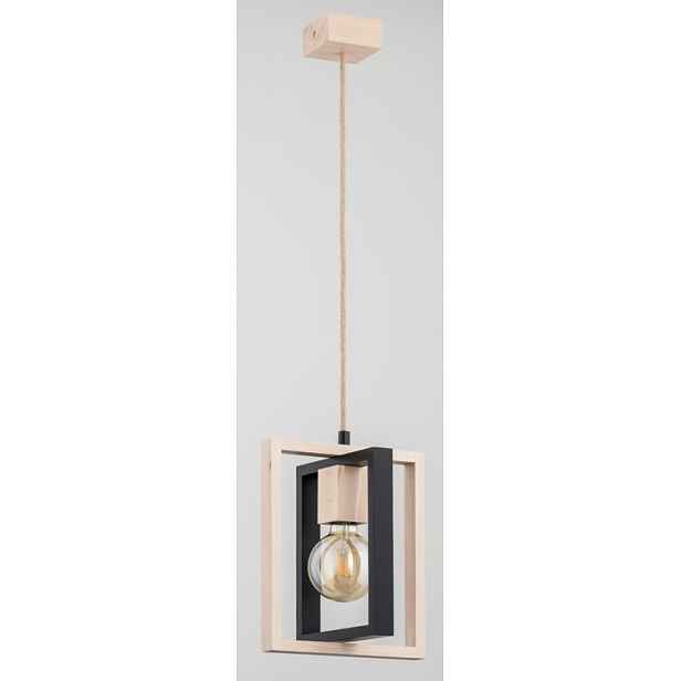 Alfa Lusi Závěsná dřevěná lampa 1xE27, geometrické rámečky, IP20