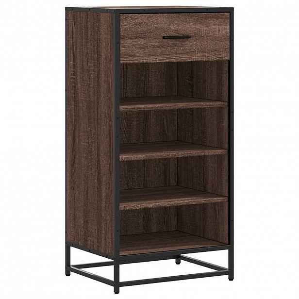 vidaXL Botník hnědý dub 48x38x97,5 cm kompozitní dřevo