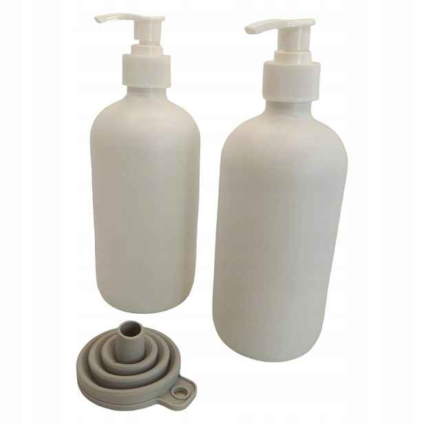 Dávkovač na mýdlo a šampon skleněný 500 ml 2ks