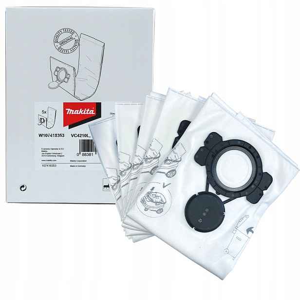 Makita Sáčky Do Vysavače VC4210L VC4210M Flex 5 Ks Flízové Orig.