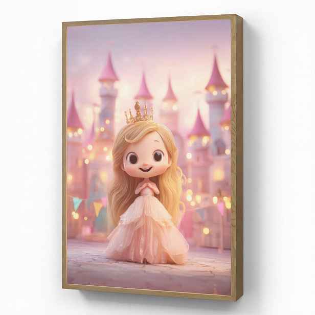 OnlyWow DOBÍJECÍ NOČNÍ LAMPIČKA Princezna - Růžová - Zámek 70x100 cm